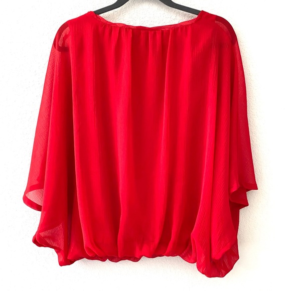 *SOLD*a.n.a (A New Approach) Red Dolman Blouse - Picture 2 of 7